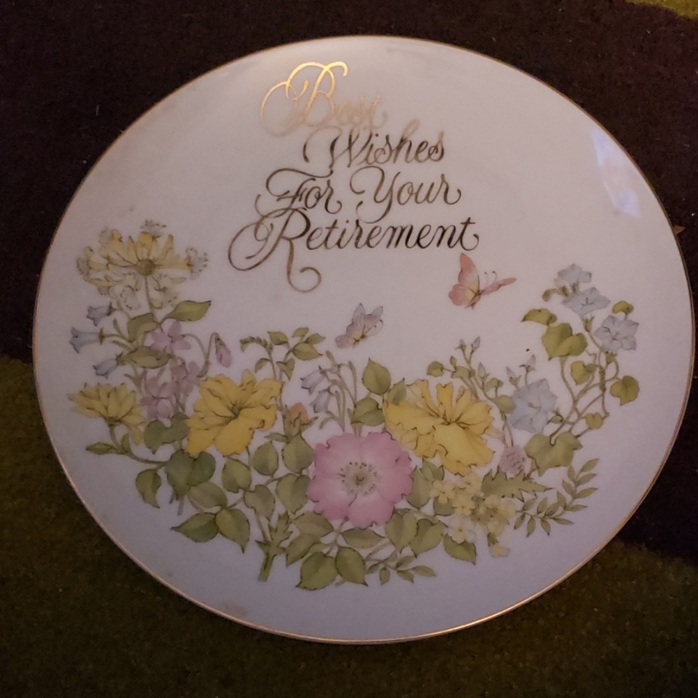 Beautiful  Retirement gift plate